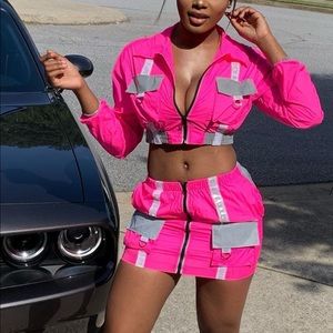 Hot Pink Hologram Two Piece $20